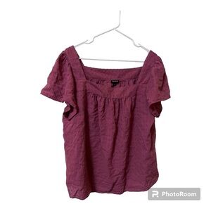 TORRID Clip Jacquard Square Neck Flutter Sleeve Top